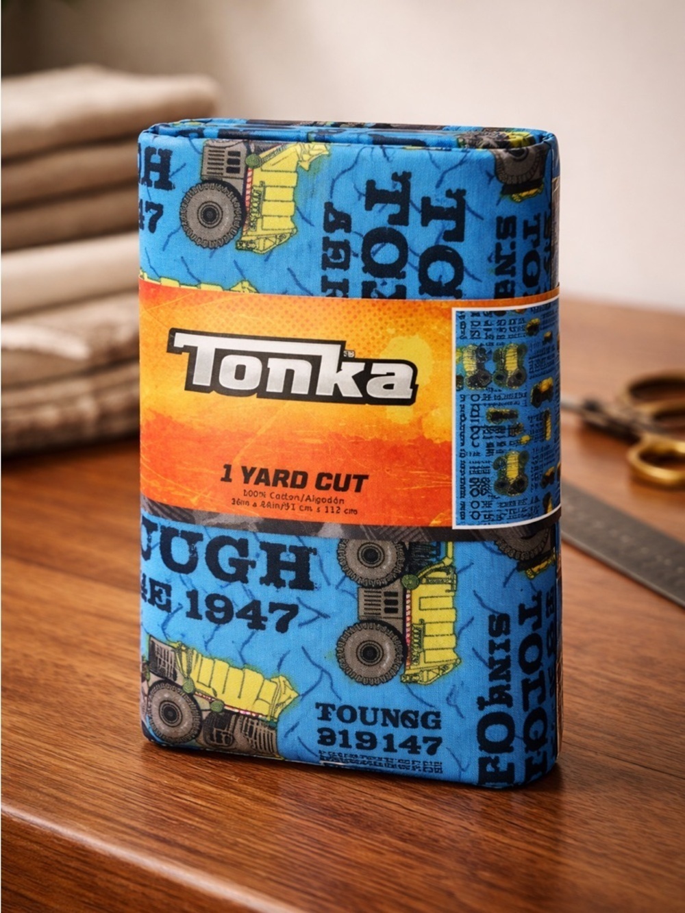 NWT Tonka Truck Blue Fabric - 1 Yard Cut - 4 pieces 36 x 44 Boys Pillows